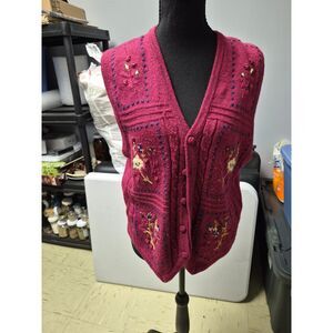 vintage Lucia embroidered sweater vest